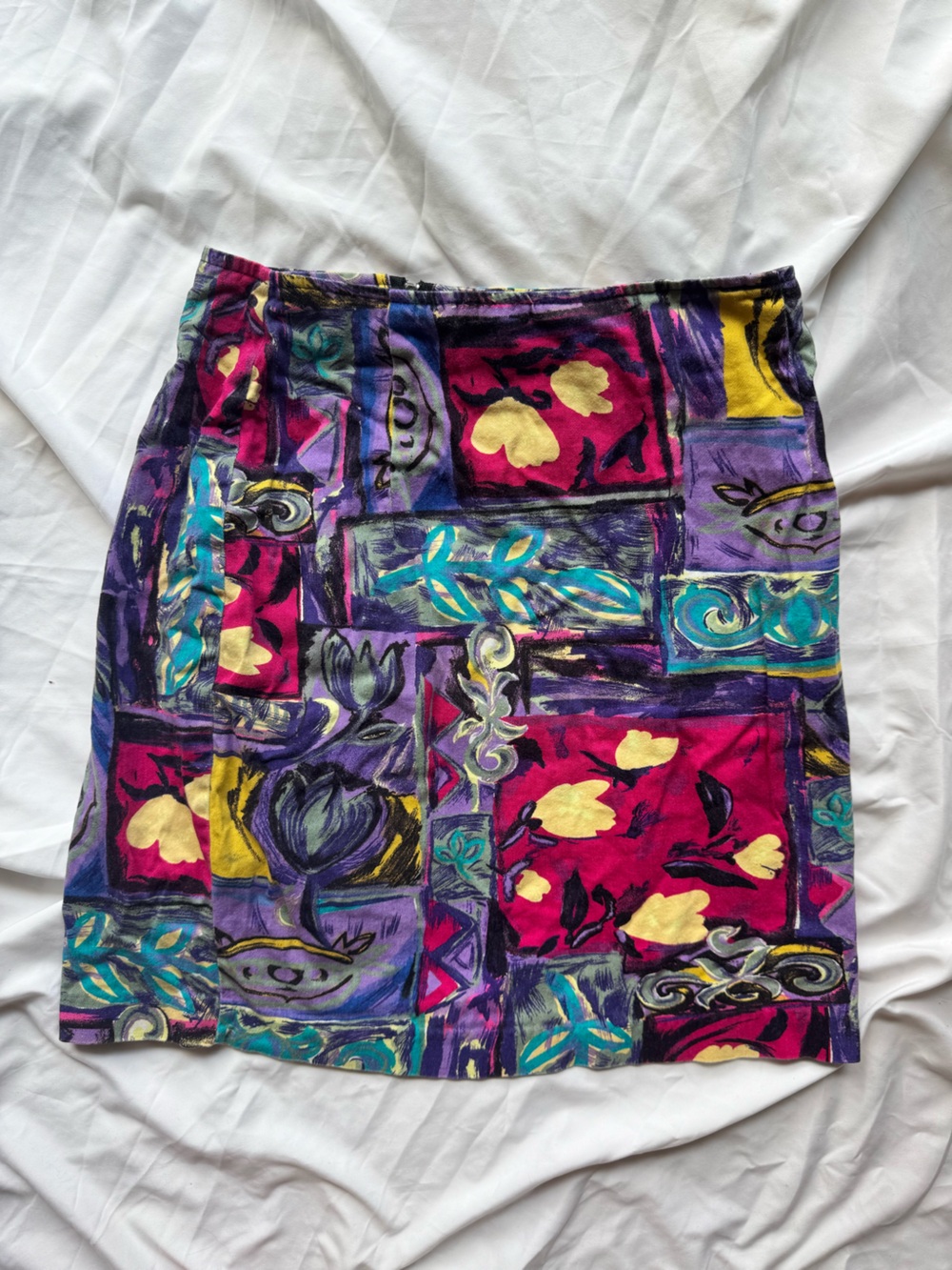 The Limited Multicolor Abstract MIDI Skirt